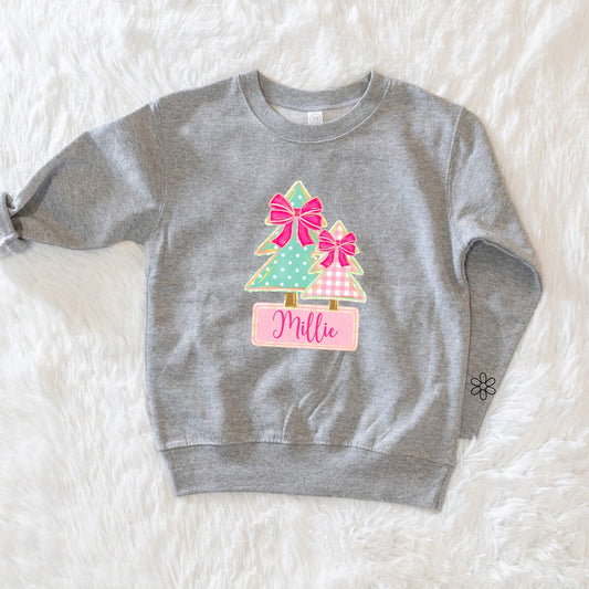 Custom Bow Christmas Trees DTF Transfer Only