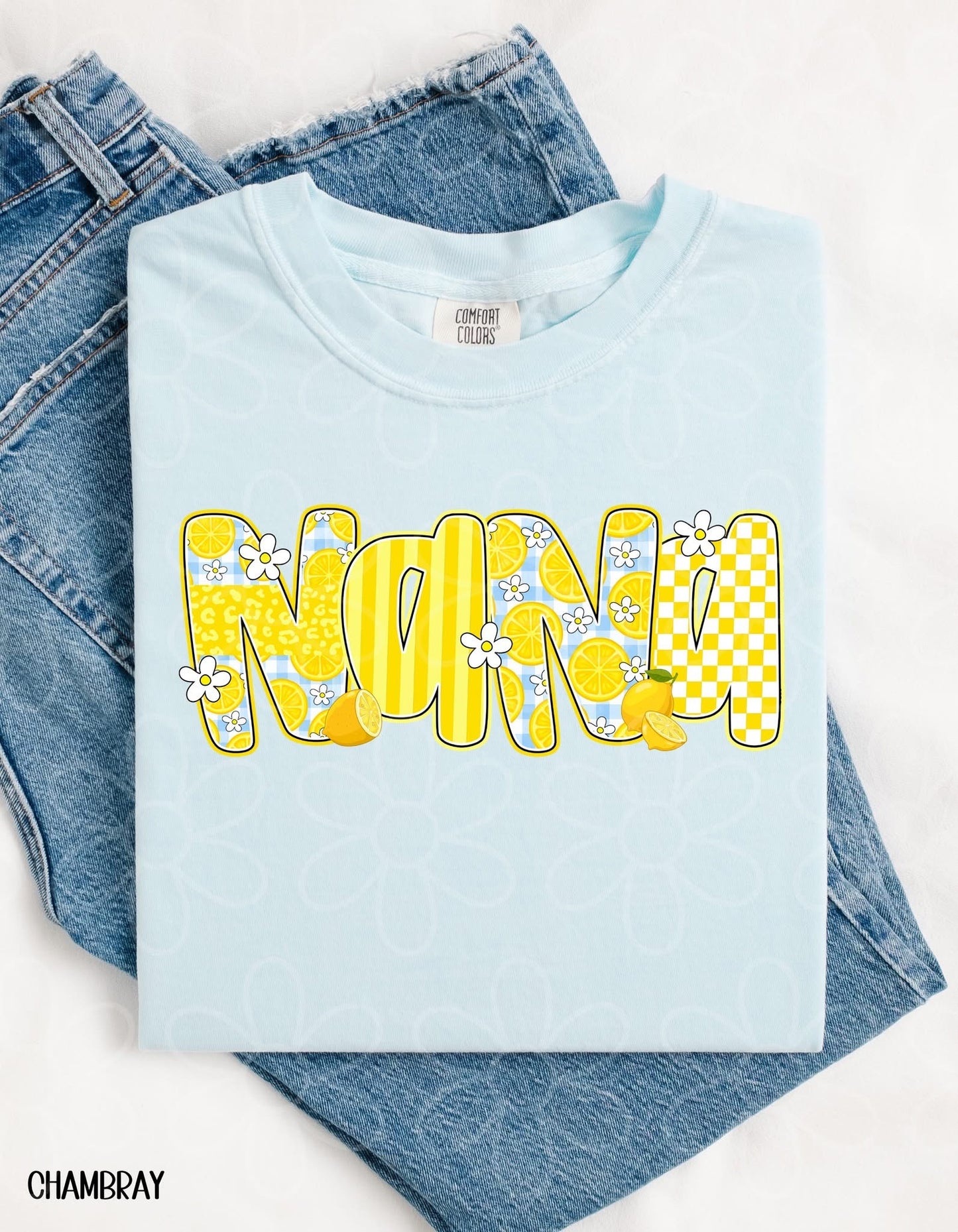 Lemon Gingham Names Tee