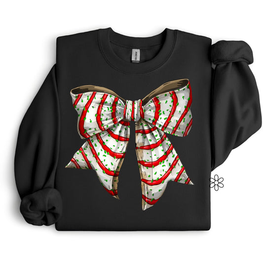 Christmas Tree Cake Bow DTF Transfer Only