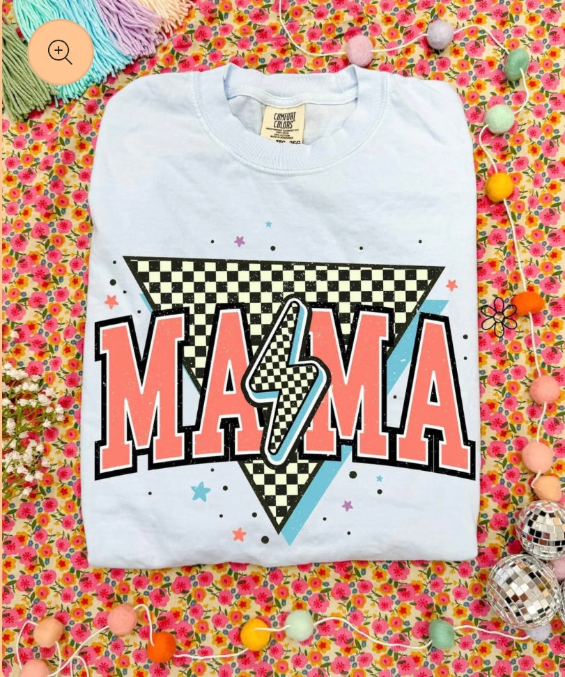 Peach Mama Checkered Tee
