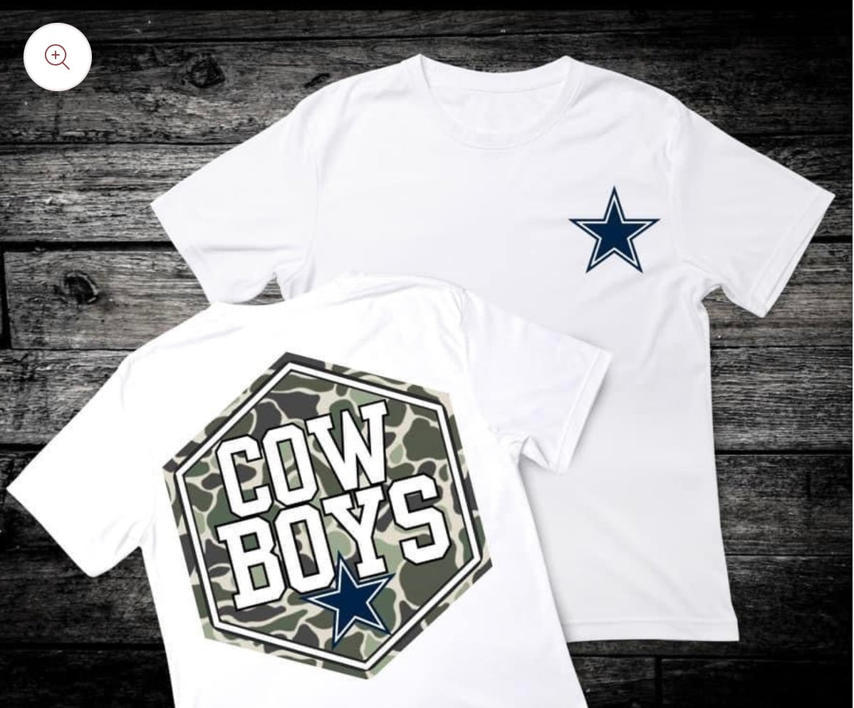 Front & Back Camo ‘Cowboys’ 🏈 DTF Transfer Only