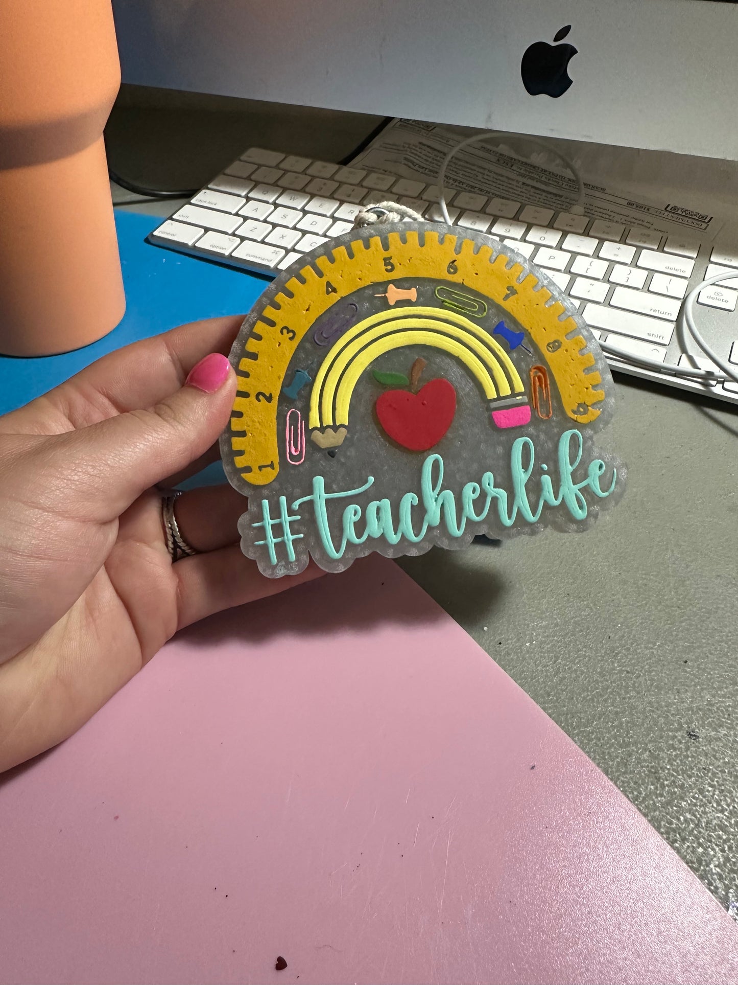 Teacher Life Rainbow Car Freshie