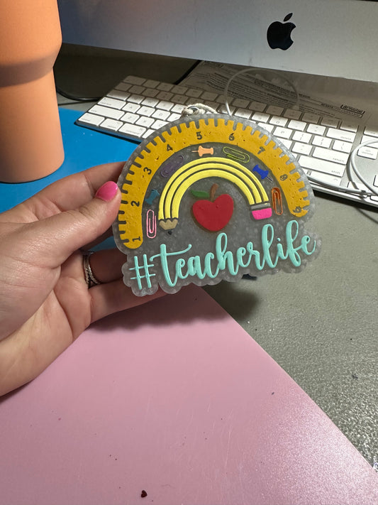 Teacher Life Rainbow Car Freshie