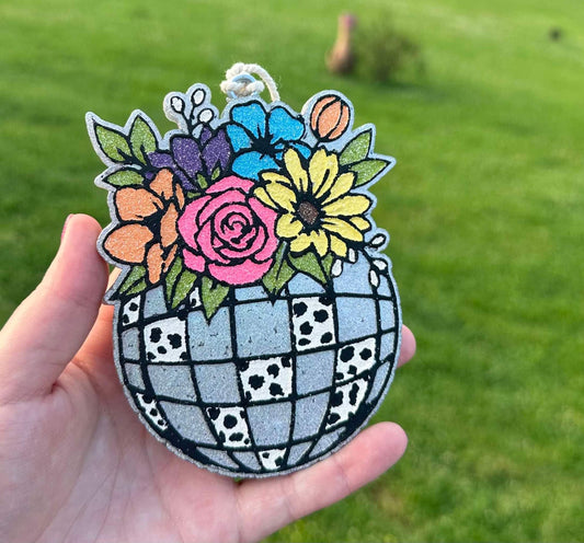 Floral Disco Ball Car Freshie
