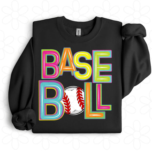 Colorful Baseball DTF Transfer