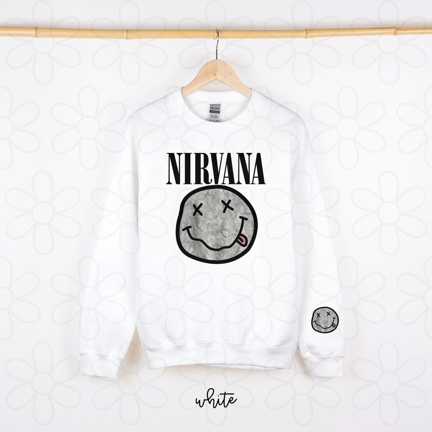 Nirvana Grey Smiley DTF Transfer