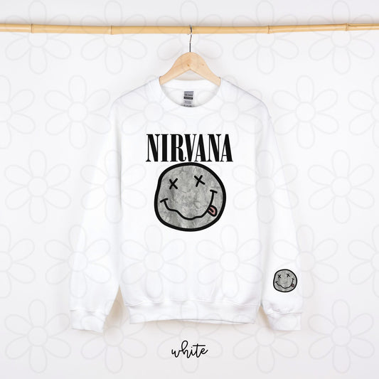 Nirvana Grey Smiley DTF Transfer