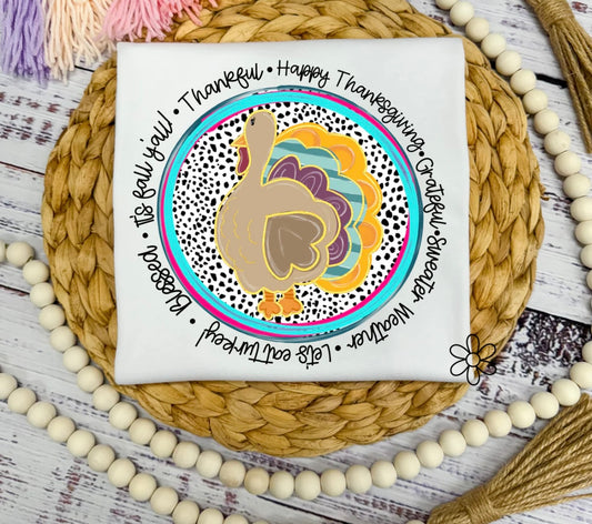 Thankful, Happy Thanksgiving DTF Transfer Only