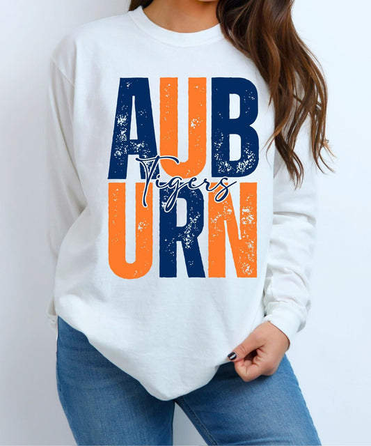 Auburn Distressed Tee
