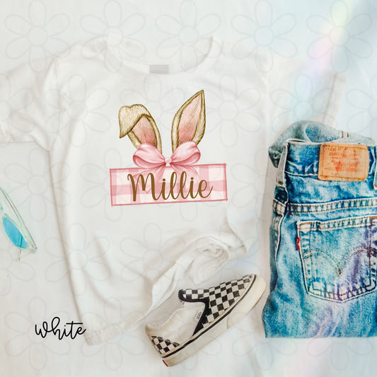 Custom Name Bunny Ears DTF Transfer