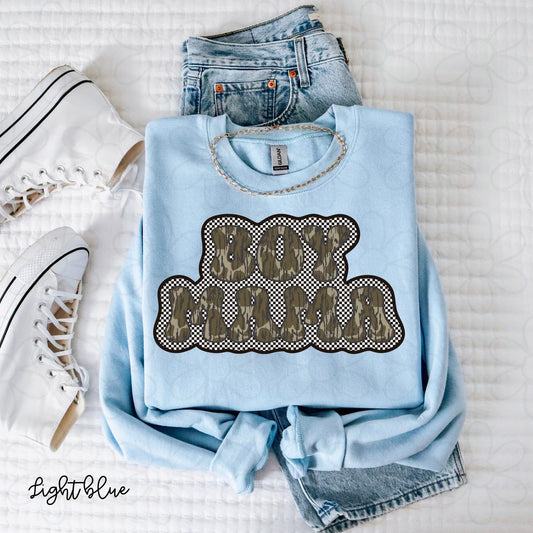 Camo Checkered Boy Mama Tee