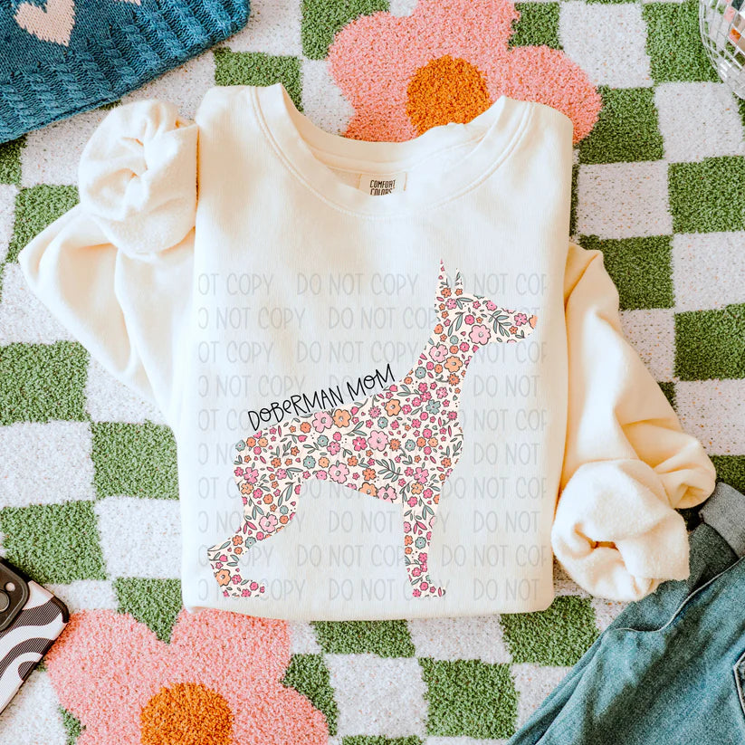 Dog Floral ( Multiple Options NO CUSTOMS )DTF Transfer