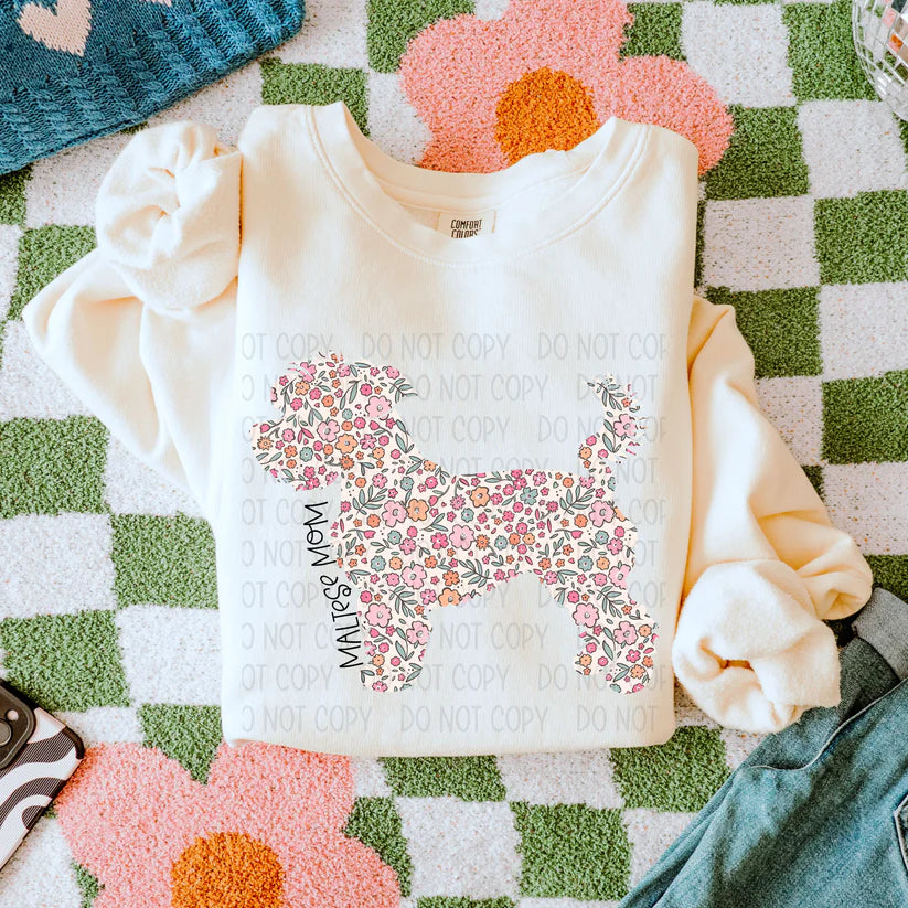 Dog Floral ( Multiple Options NO CUSTOMS )DTF Transfer