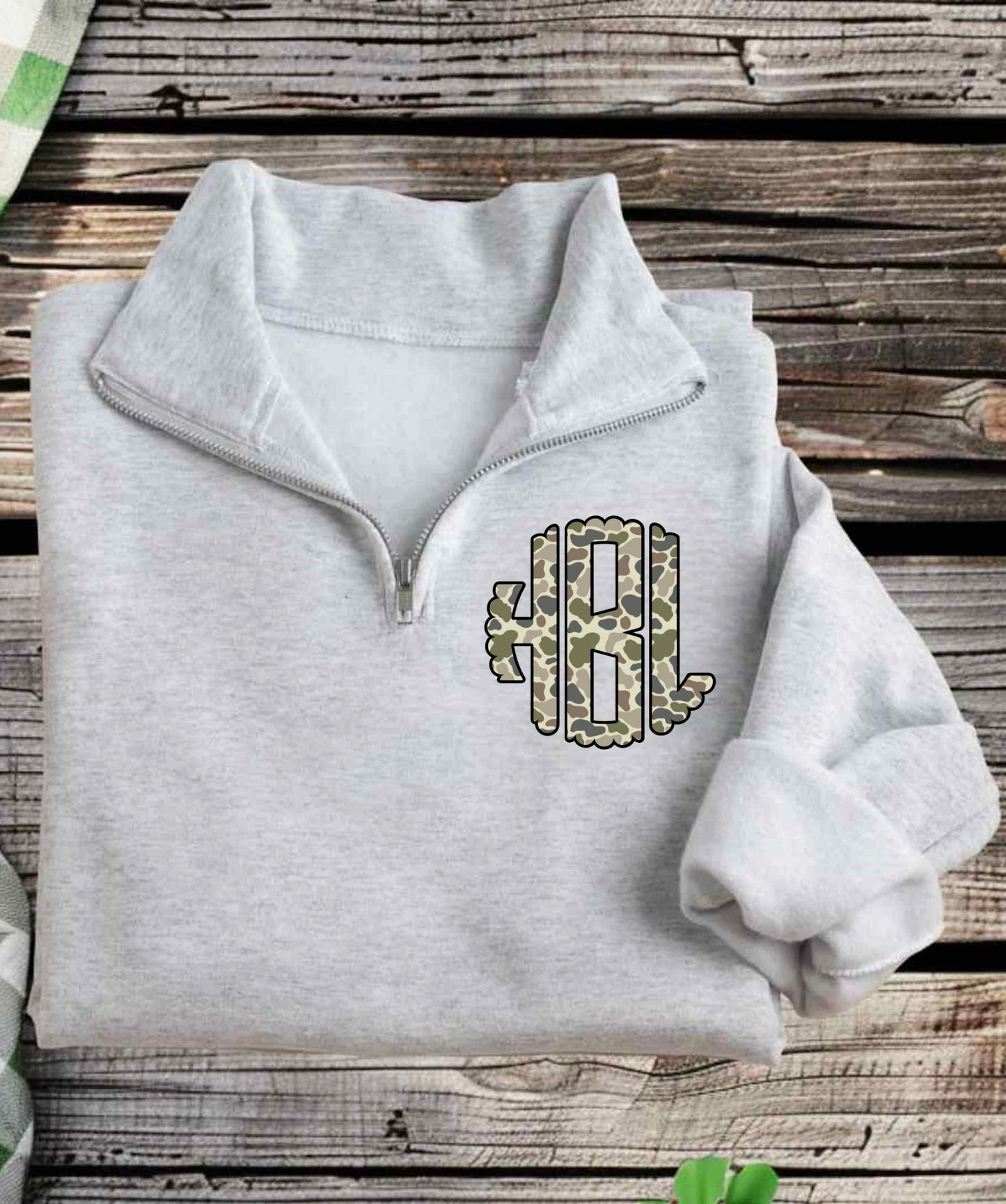 Old School Monogram Quarter Zip Fleece