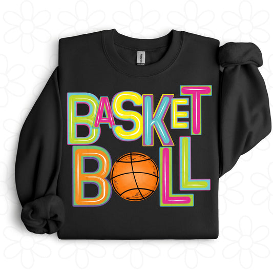 Colorful Basketball DTF Transfer