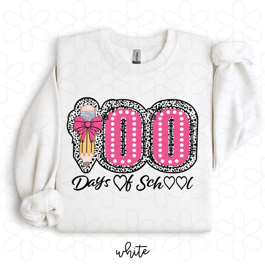 100 Days Of School Pink Leopard DTF Transfer