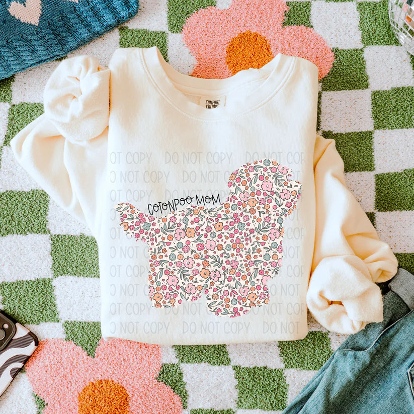 Dog Floral ( Multiple Options NO CUSTOMS )DTF Transfer