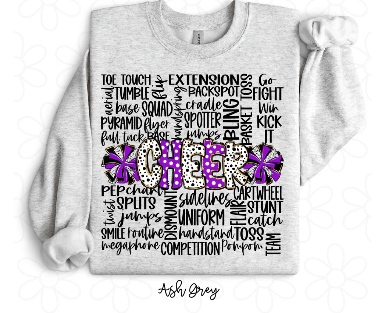 Purple Cheer DTF Transfer