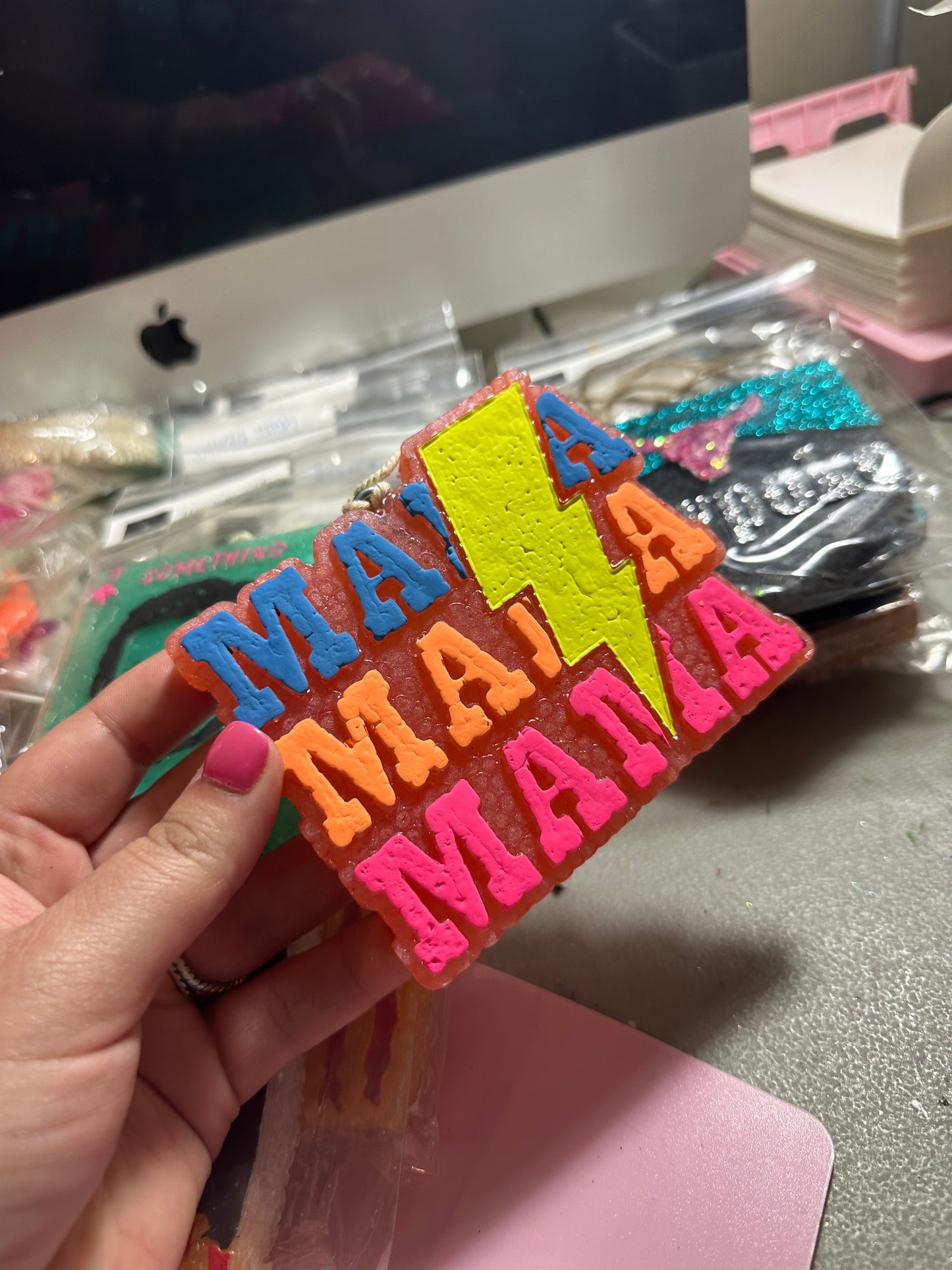 MaMa MaMa MaMa Lighting Bolt Car Freshie