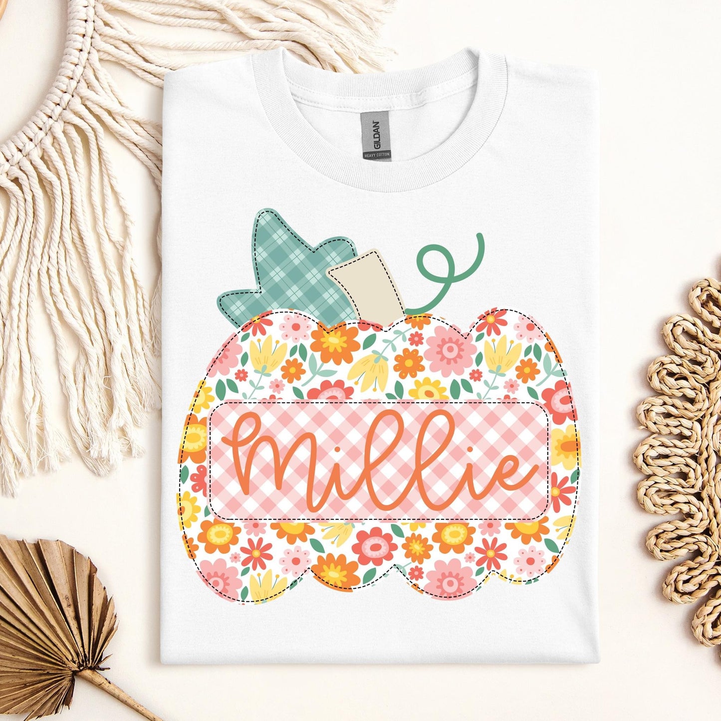 Girls Customized Pumpkin Tee