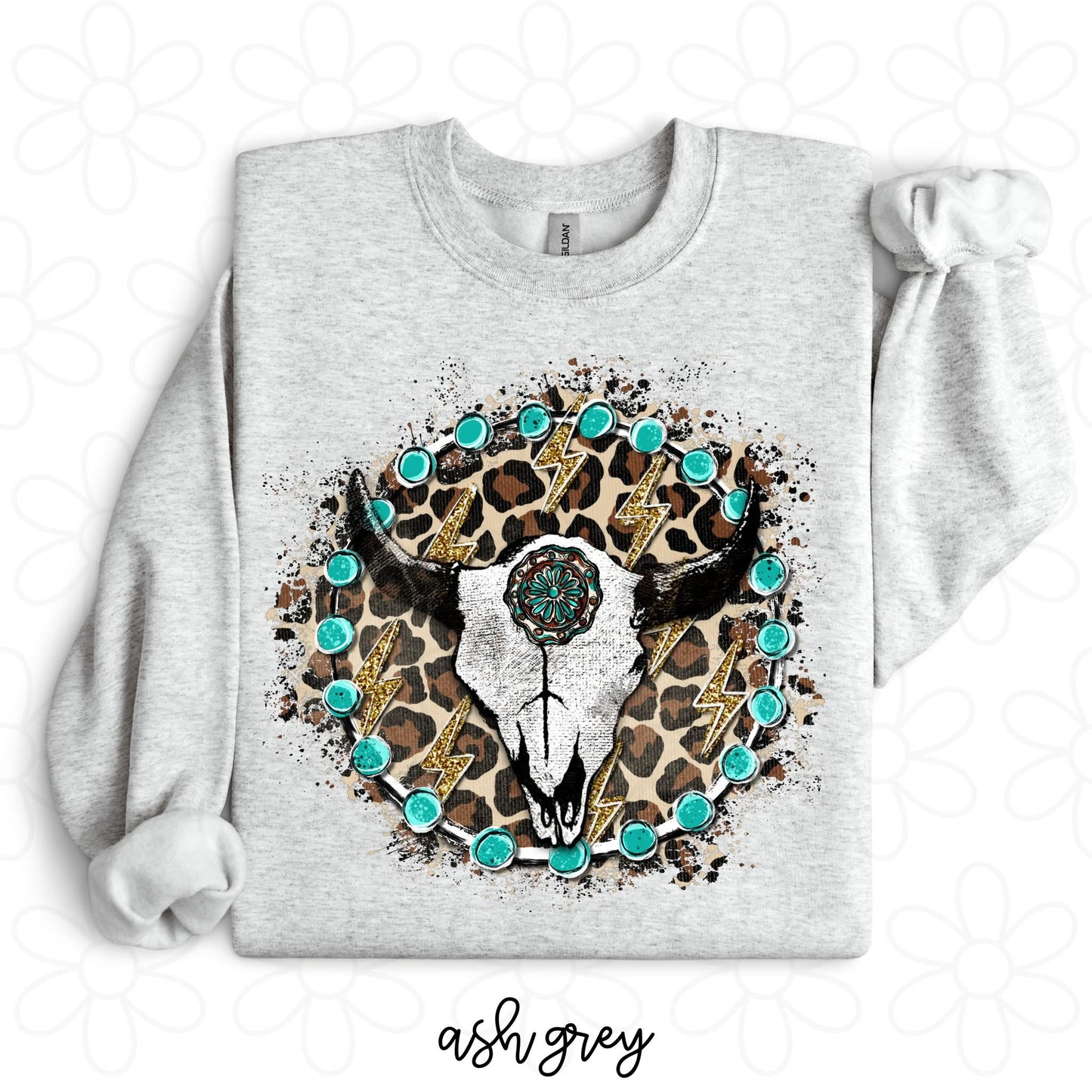 Western Cow Skull DTF Transfer