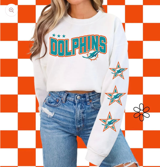 ‘Dolphins’ Star Sleeves ⭐️ DTF Transfer