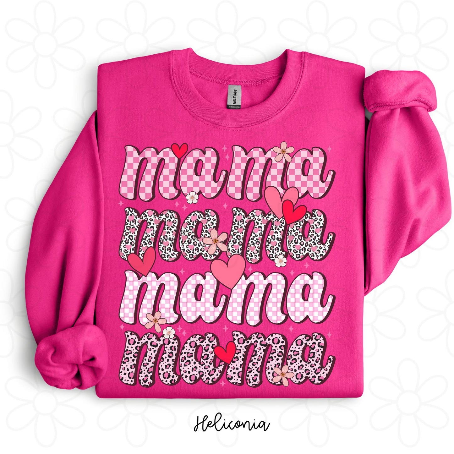 MaMa Pink Leopard Check DTF Transfer