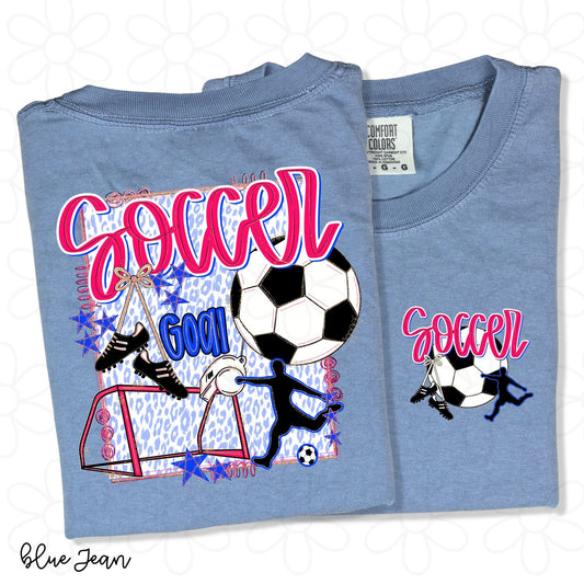 Leopard Gold Glitter Soccer DTF Transfer