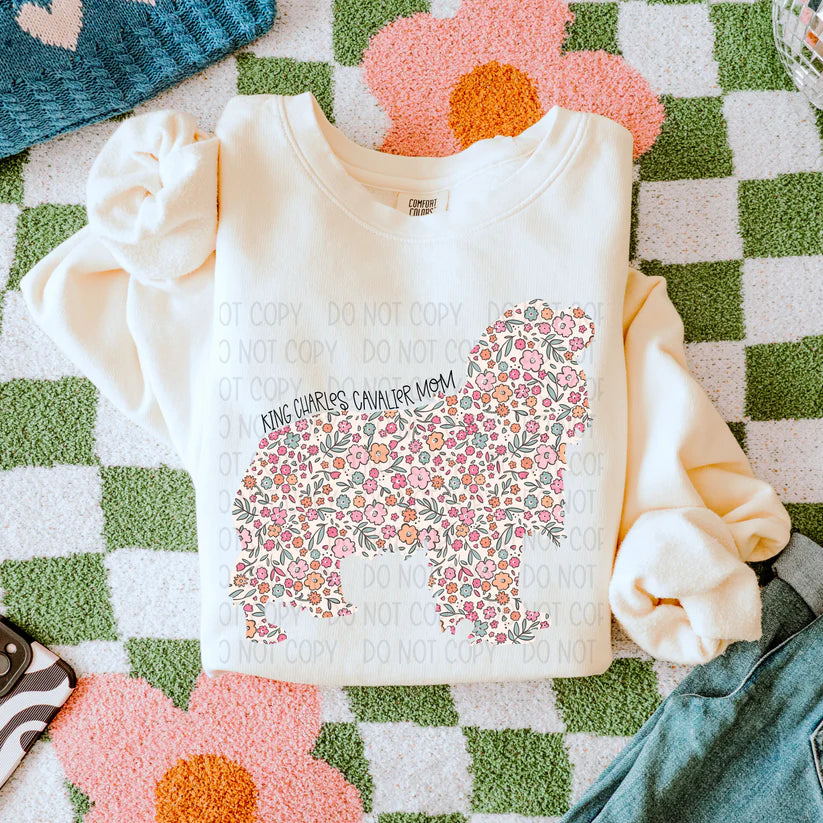 Dog Floral ( Multiple Options NO CUSTOMS )DTF Transfer