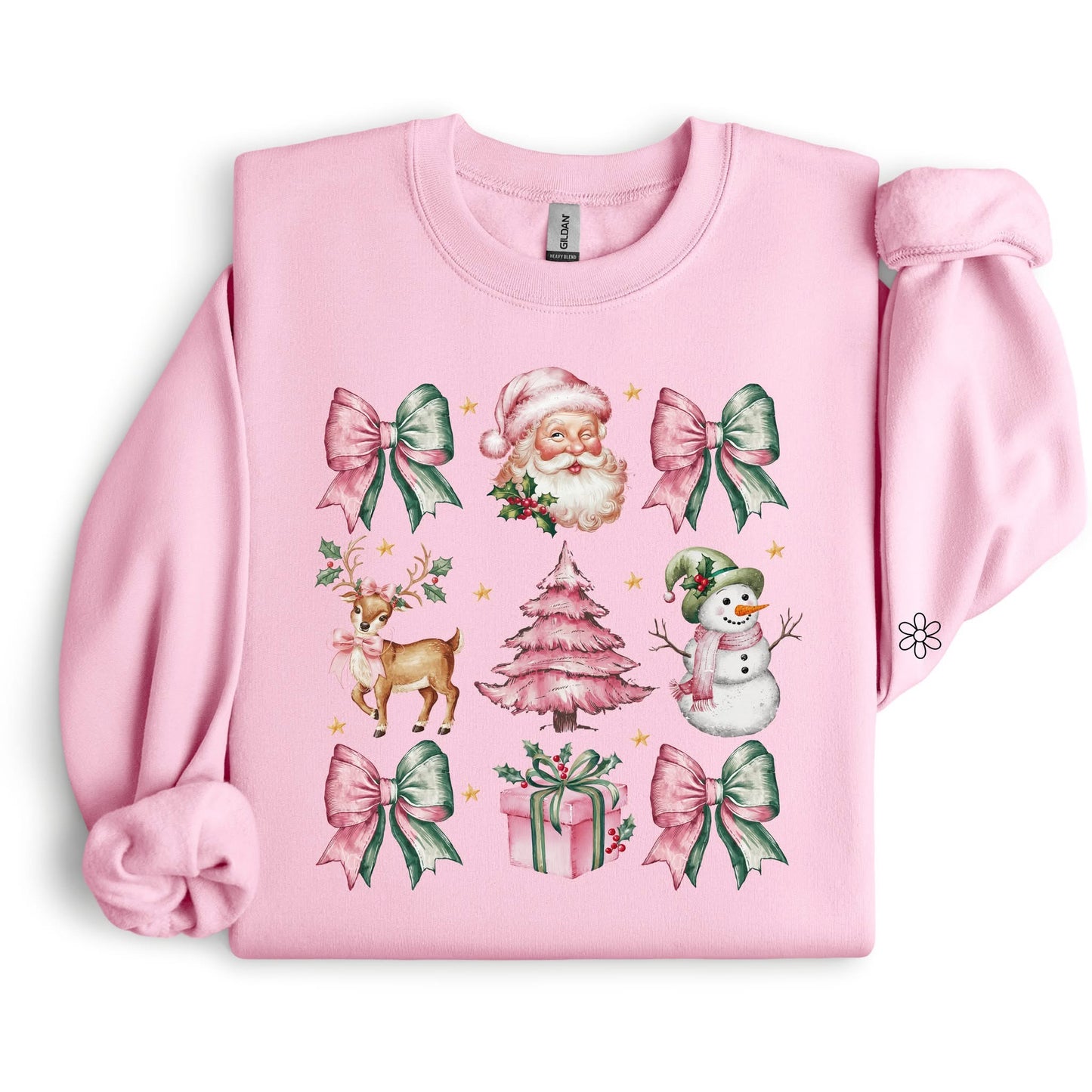 Pink & Green Christmas Coquette DTF Transfer Only