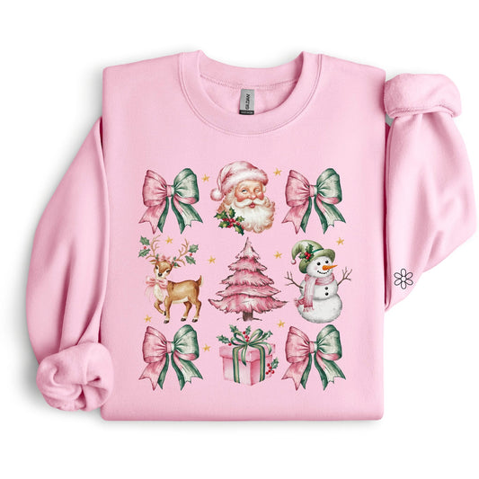 Pink & Green Christmas Coquette DTF Transfer Only