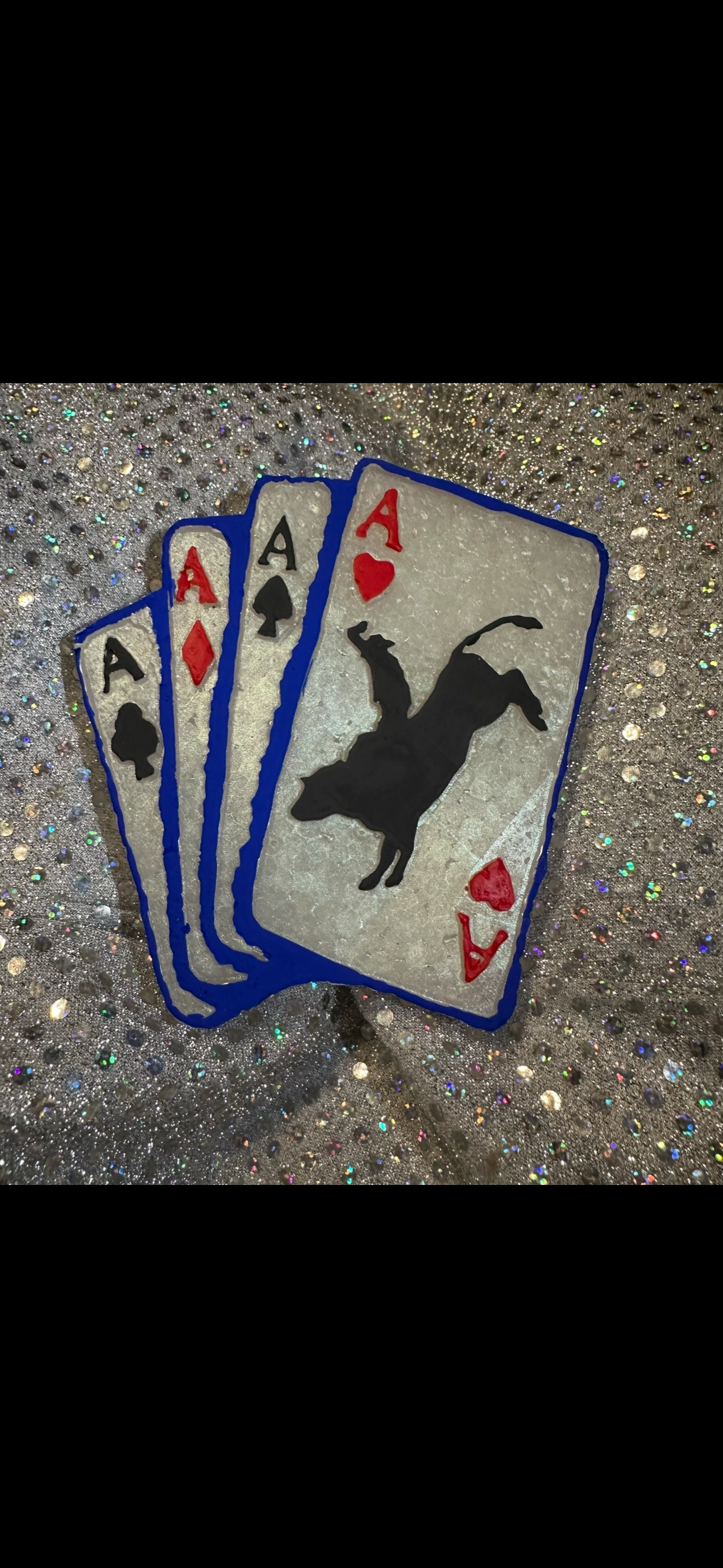 Bullrider Poker Hand Car Freshie