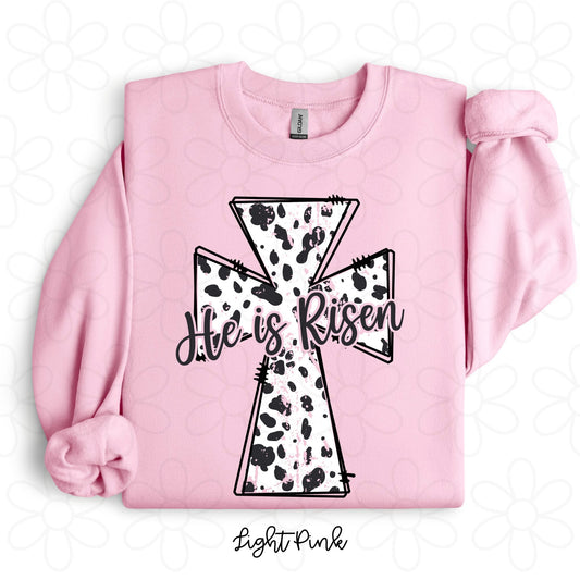 Dalmatian He Is Risen Cross DTF Transfer