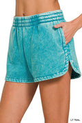Zenana: Acid Wash Dolphin Shorts