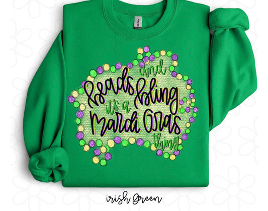 Beads and Bling it's A Mardi Gras Thing DTF Transfer