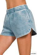 Zenana: Acid Wash Dolphin Shorts