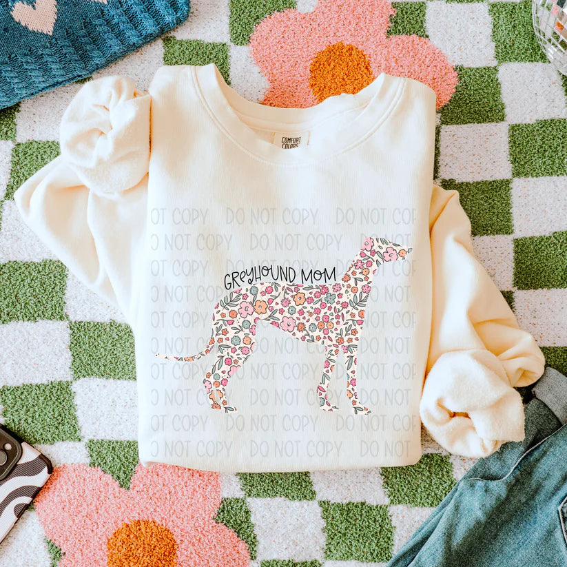 Dog Floral ( Multiple Options NO CUSTOMS )DTF Transfer