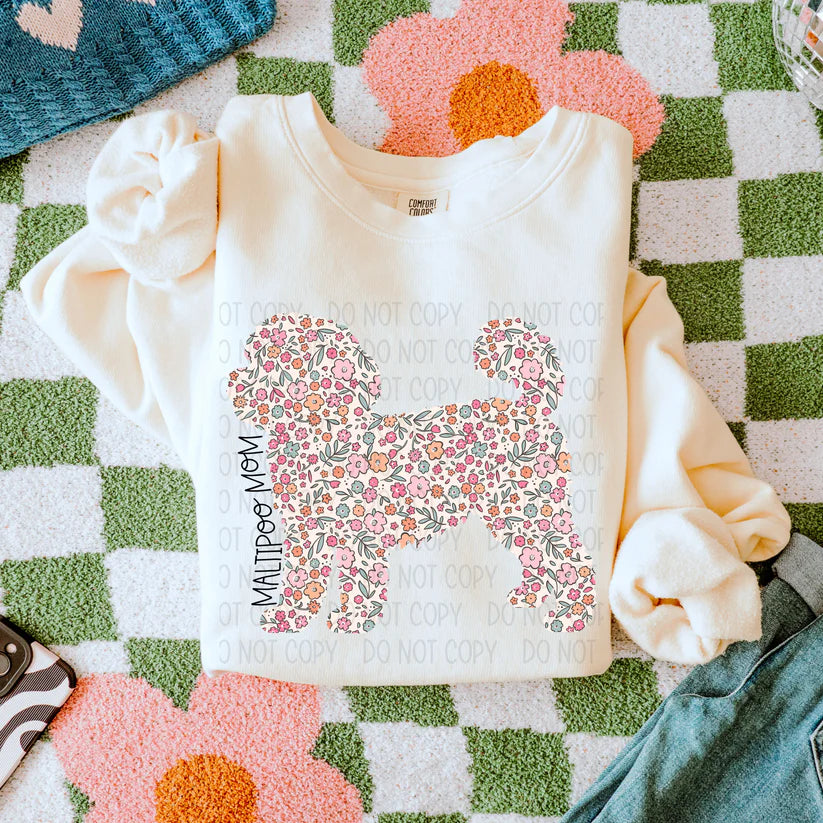 Dog Floral ( Multiple Options NO CUSTOMS )DTF Transfer