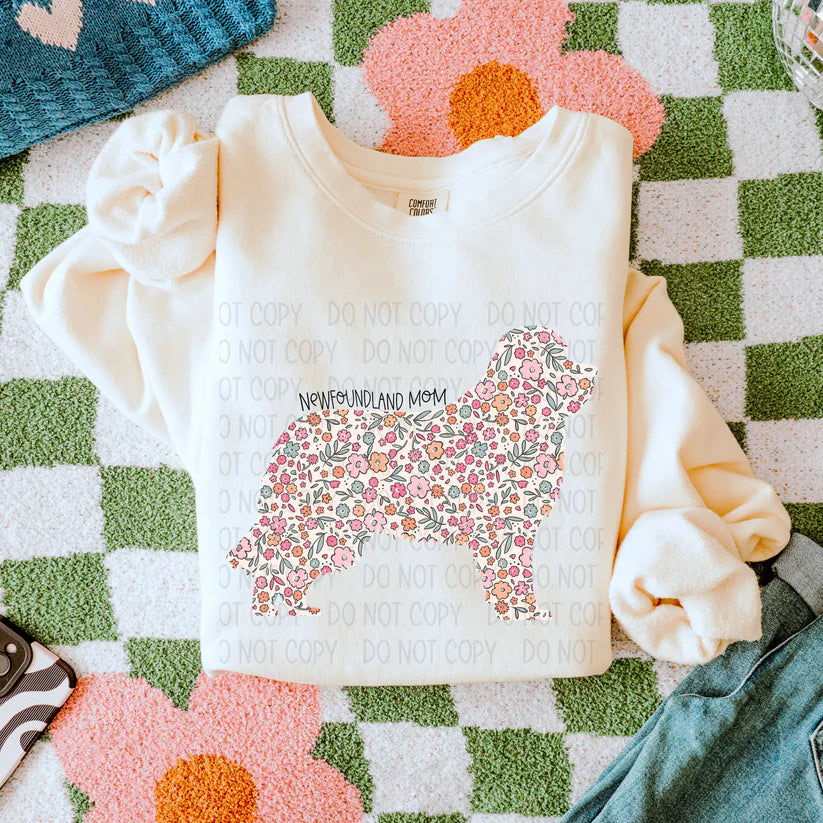 Dog Floral ( Multiple Options NO CUSTOMS )DTF Transfer