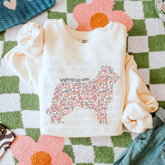 Dog Floral ( Multiple Options NO CUSTOMS )DTF Transfer