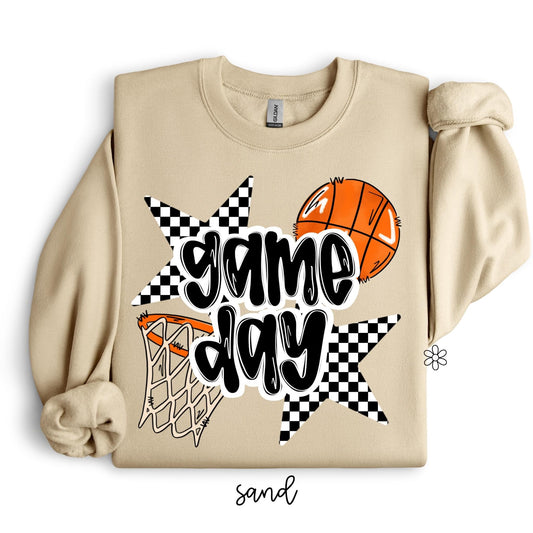 Basketball Checkered Game Day Tee
