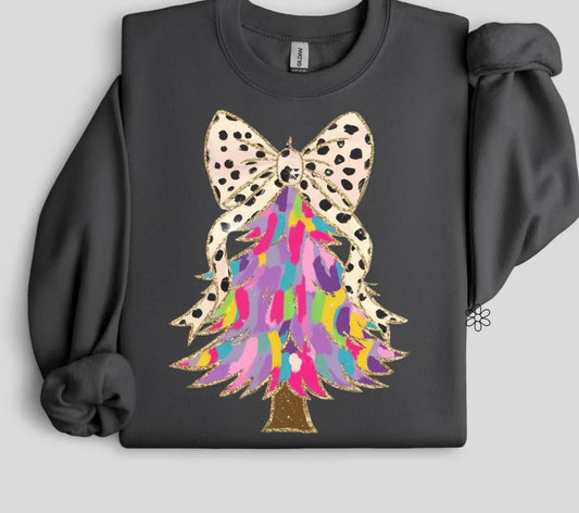 Watercolor Dalmation Christmas Tree Tee