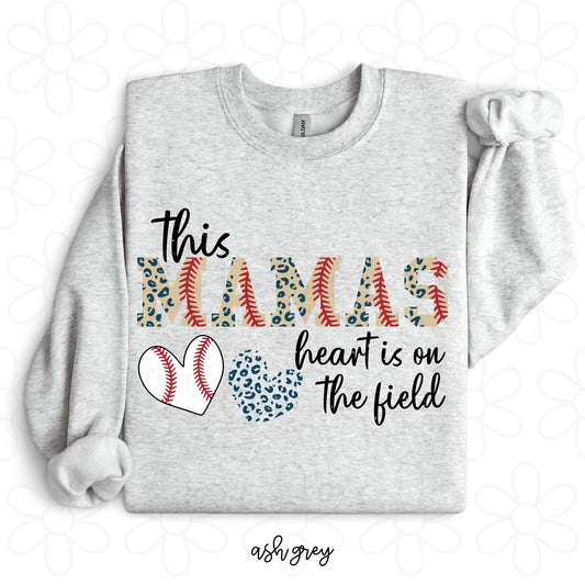 This MaMas Heart Is On The Field DTF Transfer