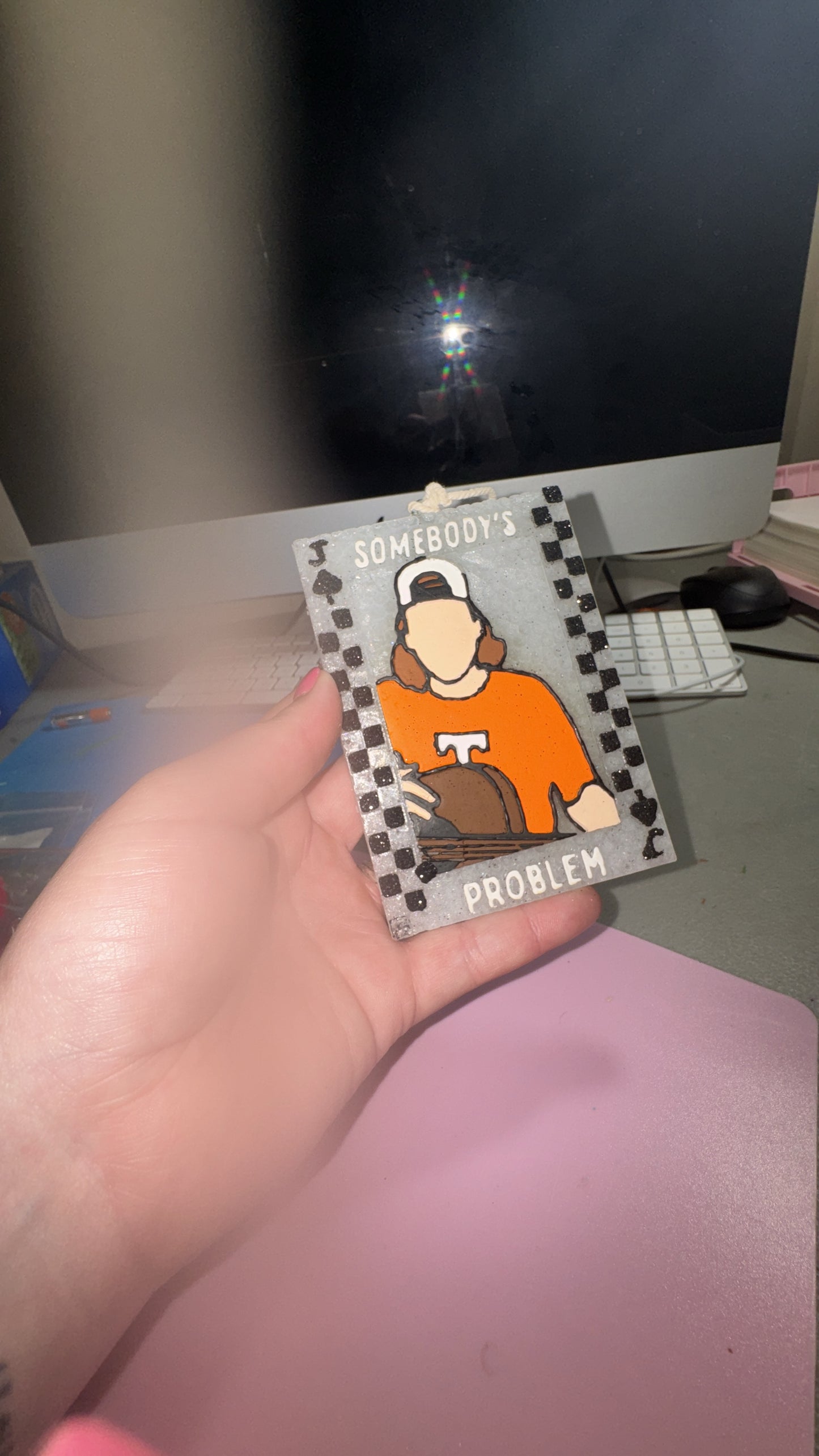 MW with Guitar Poker Hand Car Freshie