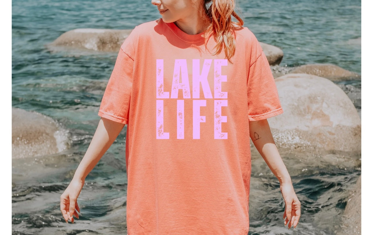 Lake Life Distressed - SINGLE COLOR SCREEN PRINT