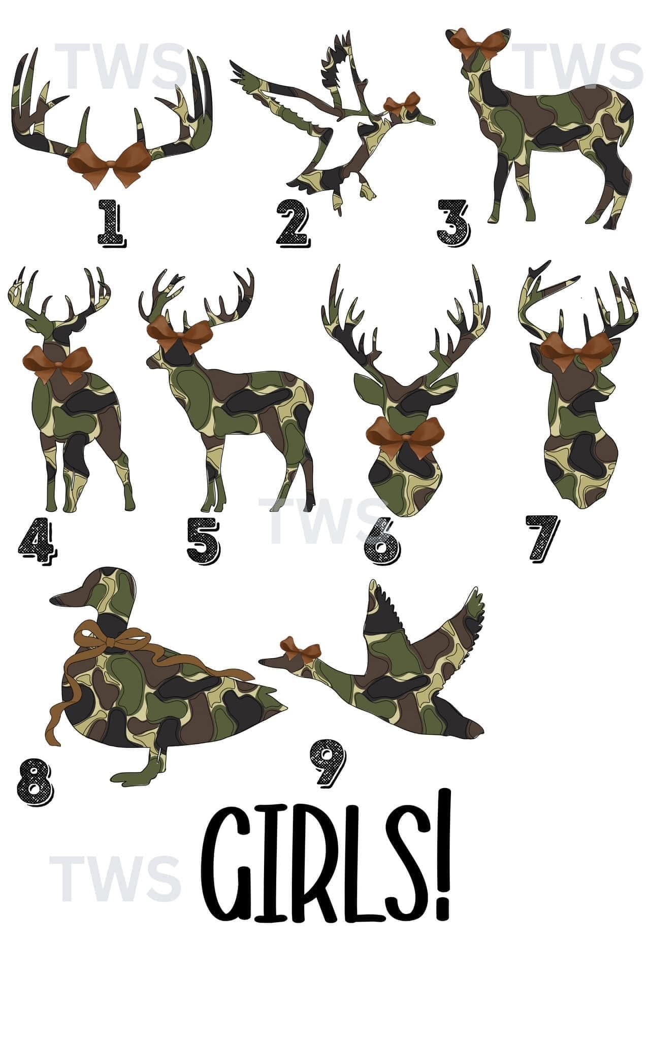 Camo heads (Multiple Options no customs) DTF Transfer Only