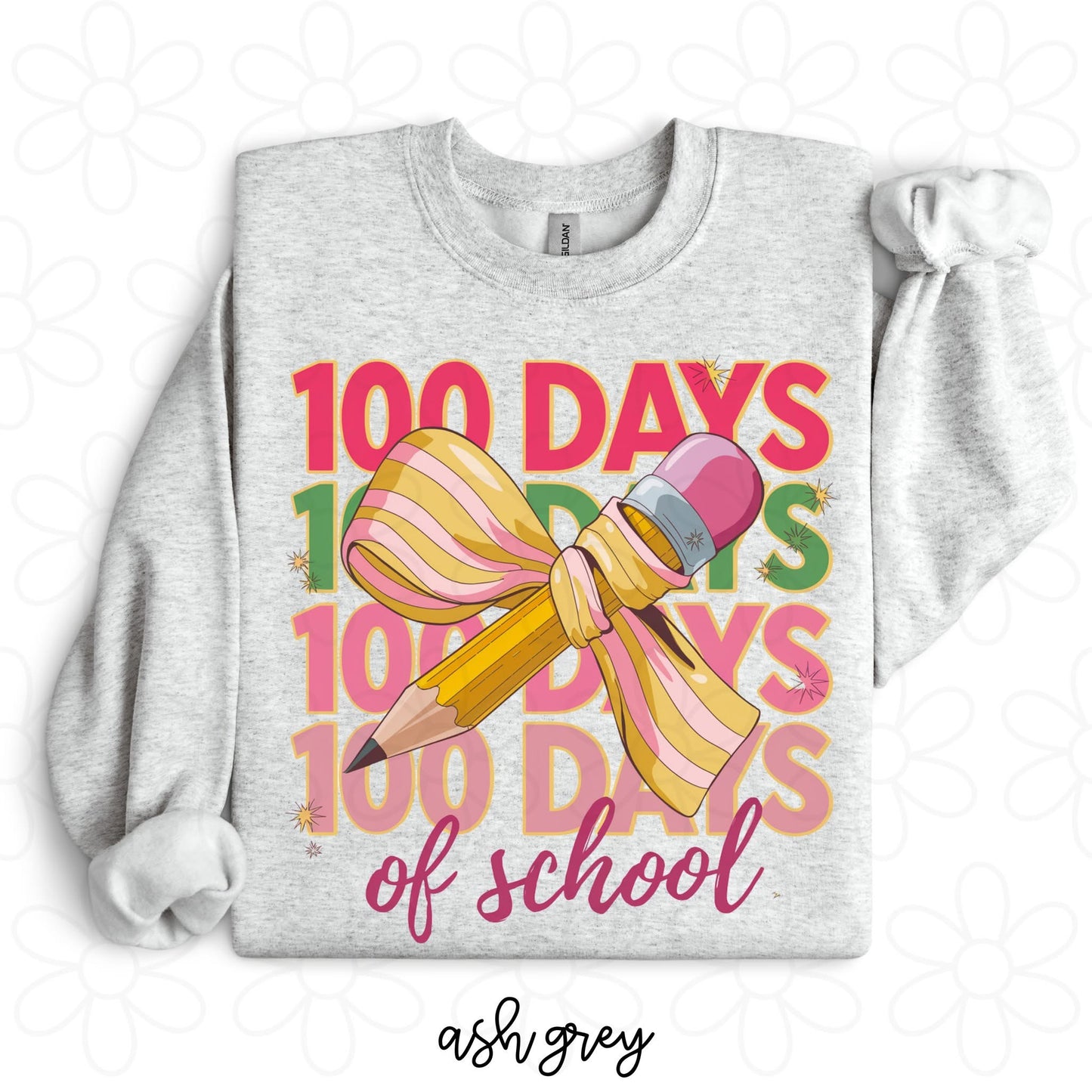 100 Days Of School Pink, Red & Green DTF Transfer