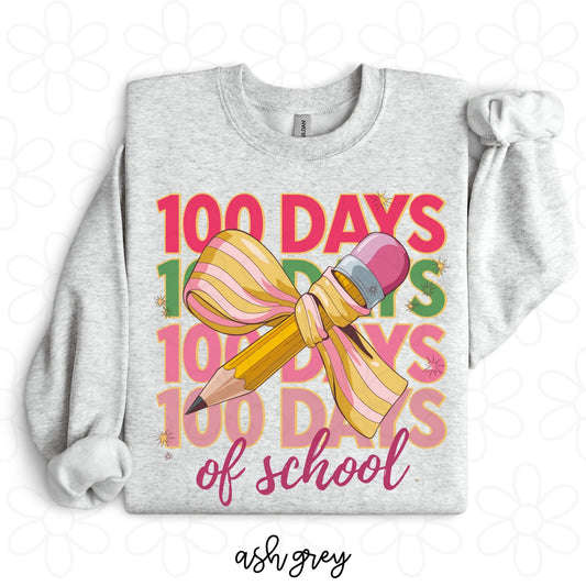 100 Days Of School Pink, Red & Green DTF Transfer