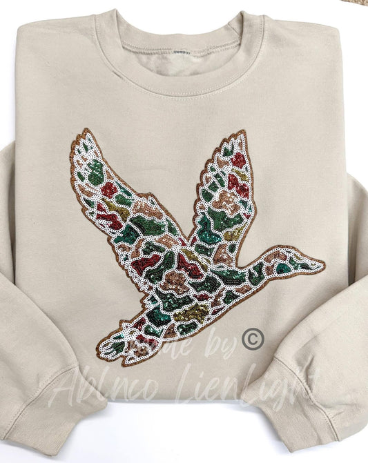 Camo Mallard Sequin Patch Sweatshirt