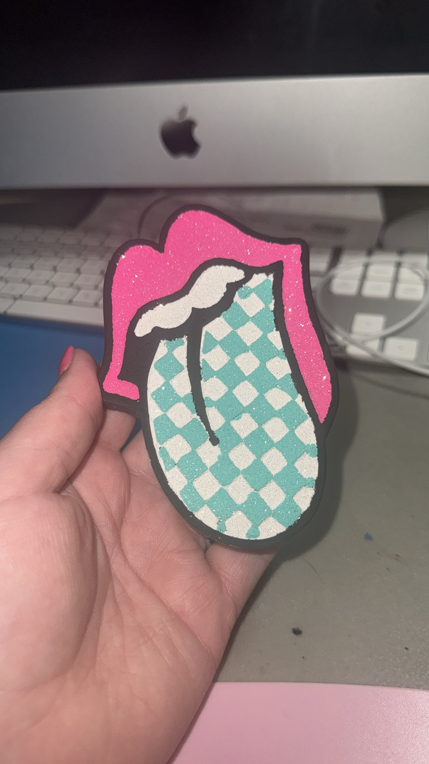 Checkered Tongue Car Freshie